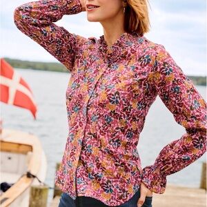 Talbots Multicolor Floral Button Down Shirt